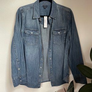 J. Crew Chambray Jean Shirt with pearl snaps, size 12P, NWT